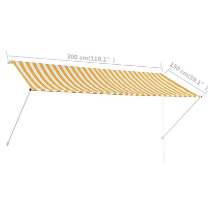 Luifel Uittrekbaar En Wit 300 x 150 cm Geel
