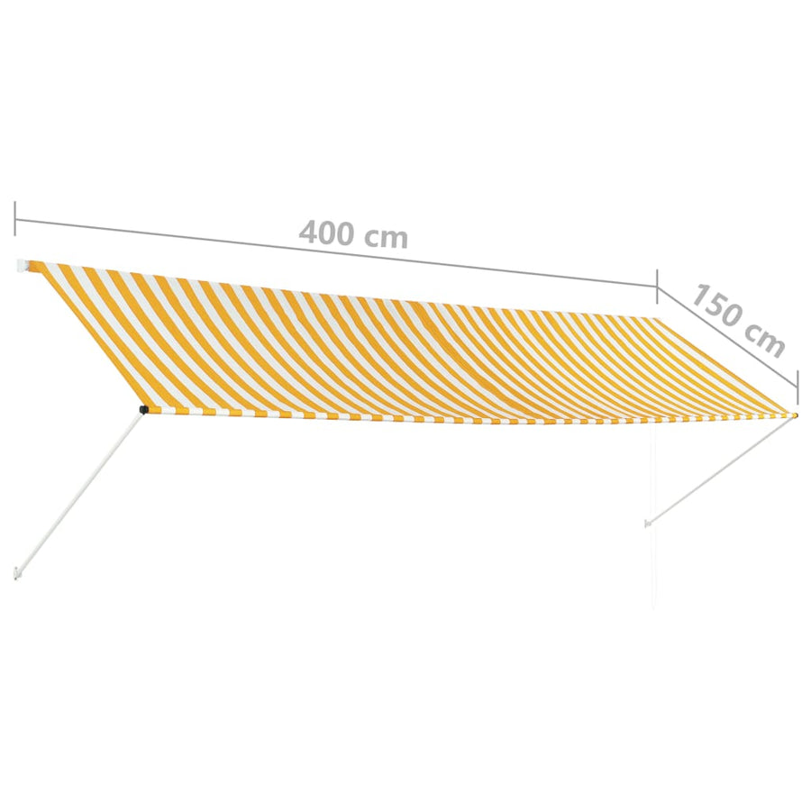 Luifel Uittrekbaar En Wit 400 x 150 cm Geel