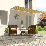 Luifel uittrekbaar 400x150 cm geel wit