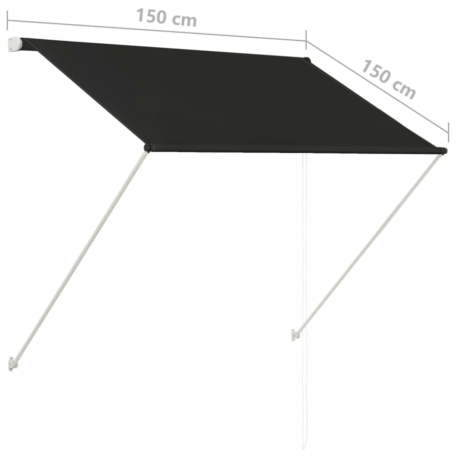 Luifel Uittrekbaar 150 x 150 cm Antraciet