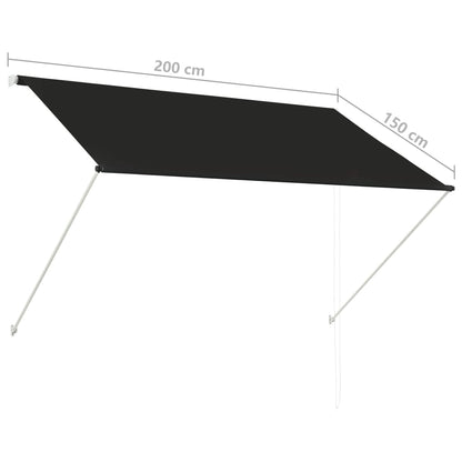 Luifel Uittrekbaar 200 x 150 cm Antraciet