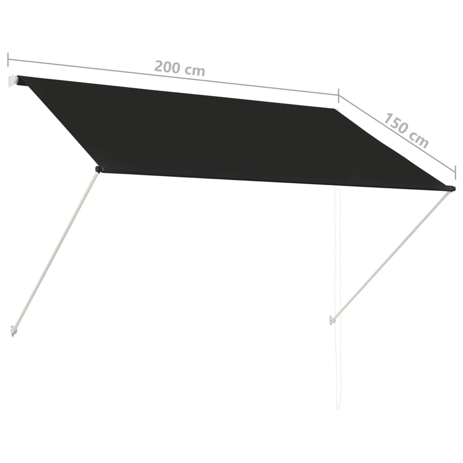 Luifel Uittrekbaar 200 x 150 cm Antraciet
