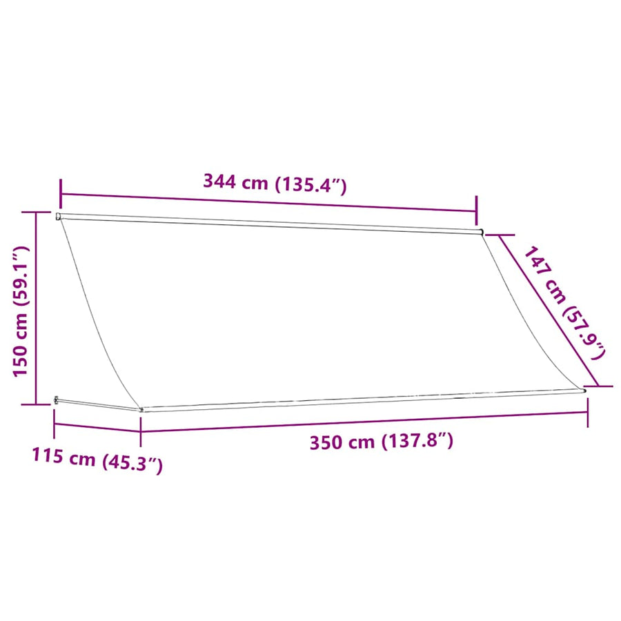 Luifel Uittrekbaar 350 x 150 cm