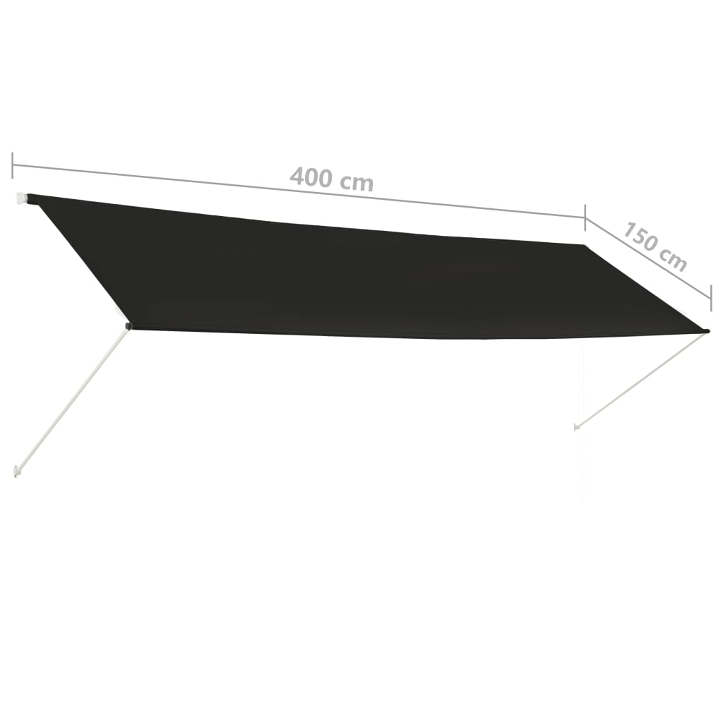Luifel Uittrekbaar 400 x 150 cm Antraciet