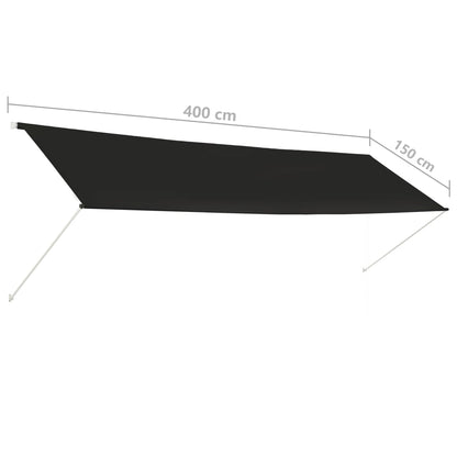 Luifel Uittrekbaar 400 x 150 cm Antraciet