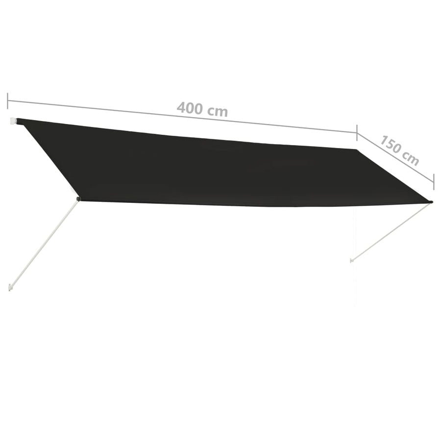 Luifel Uittrekbaar 400 x 150 cm Antraciet