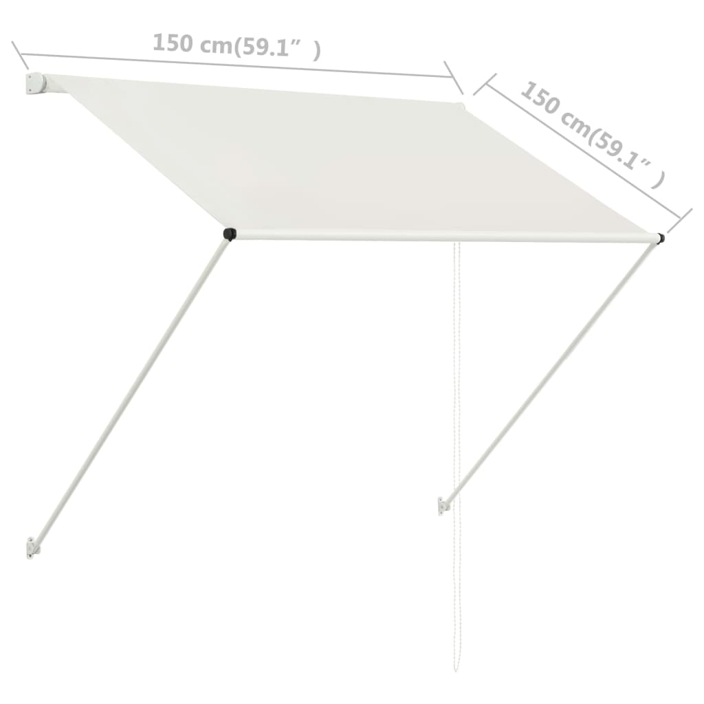 Luifel Uittrekbaar 150 x 150 cm Crème