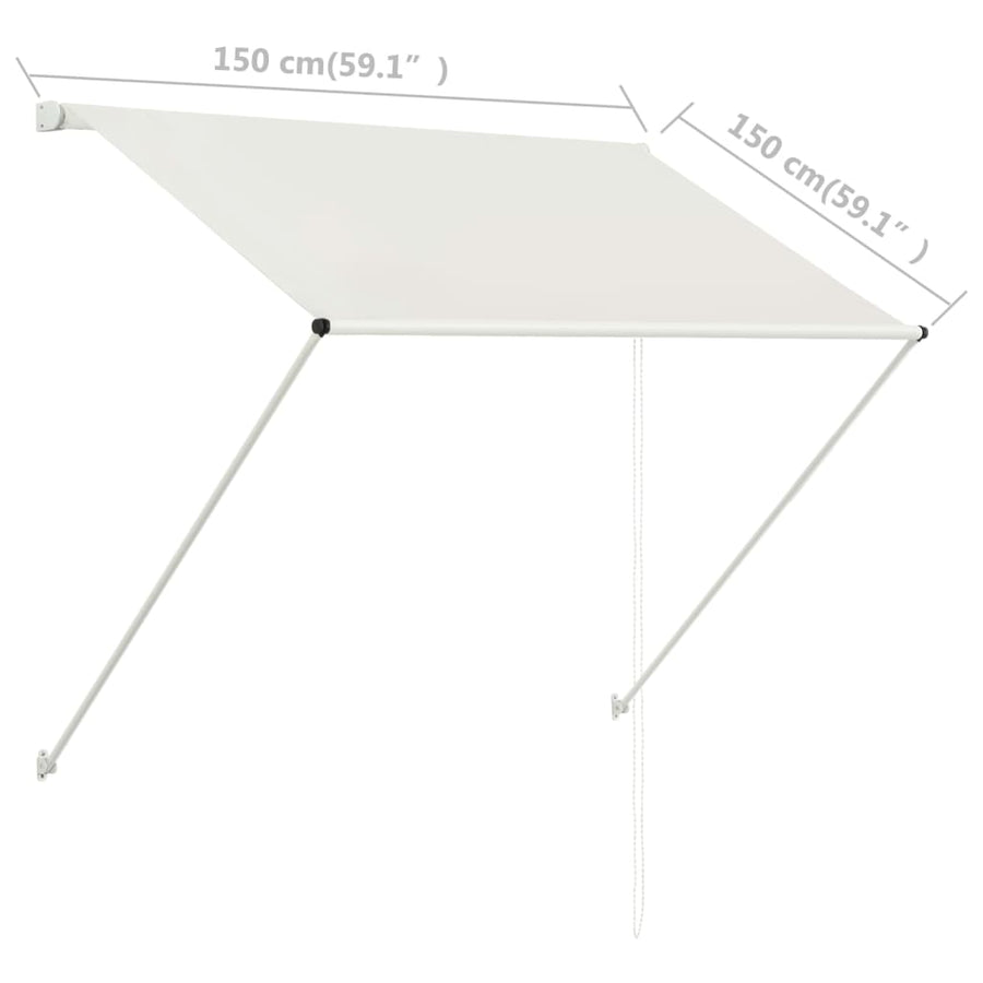 Luifel Uittrekbaar 150 x 150 cm Crème