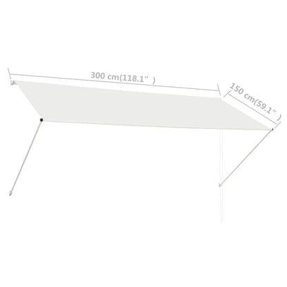 Luifel Uittrekbaar 300 x 150 cm Crème