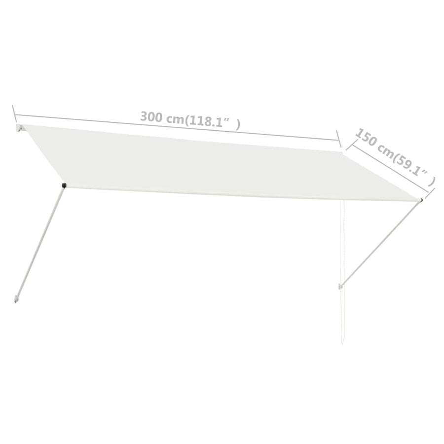 Luifel Uittrekbaar 300 x 150 cm Crème