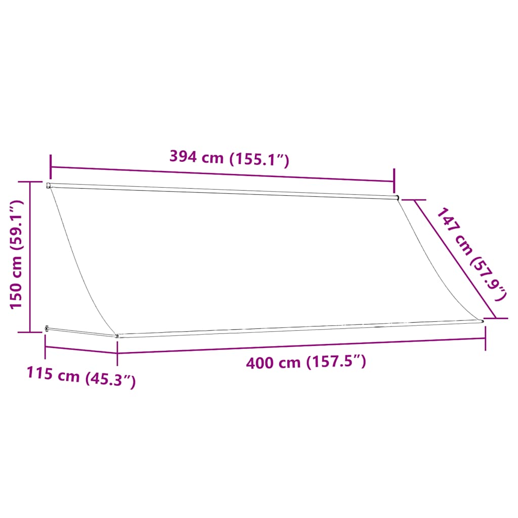 Luifel Uittrekbaar 400 x 150 cm