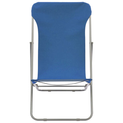 Strandstoelen Inklapbaar Staal En Oxford Stof Blauw