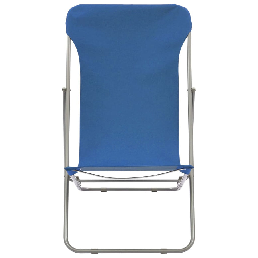 Strandstoelen Inklapbaar Staal En Oxford Stof Blauw