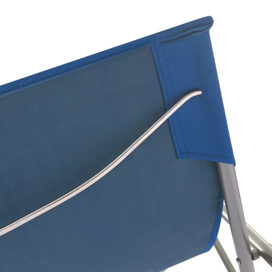 Strandstoelen Inklapbaar Staal En Oxford Stof Blauw
