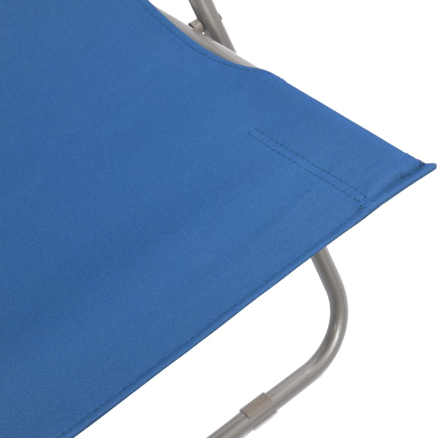 Strandstoelen Inklapbaar Staal En Oxford Stof Blauw