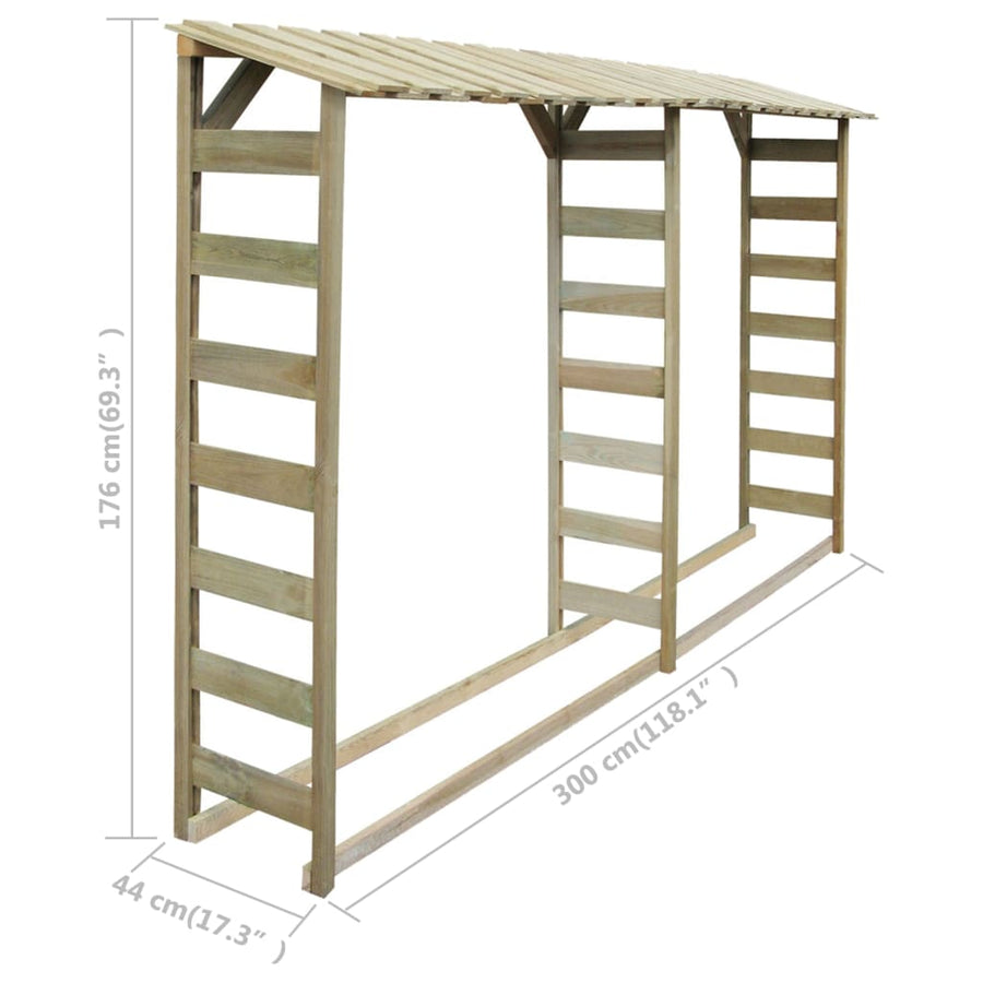 Haardhoutopslag 300X44X176 Cm Geïmpregneerd Grenenhout