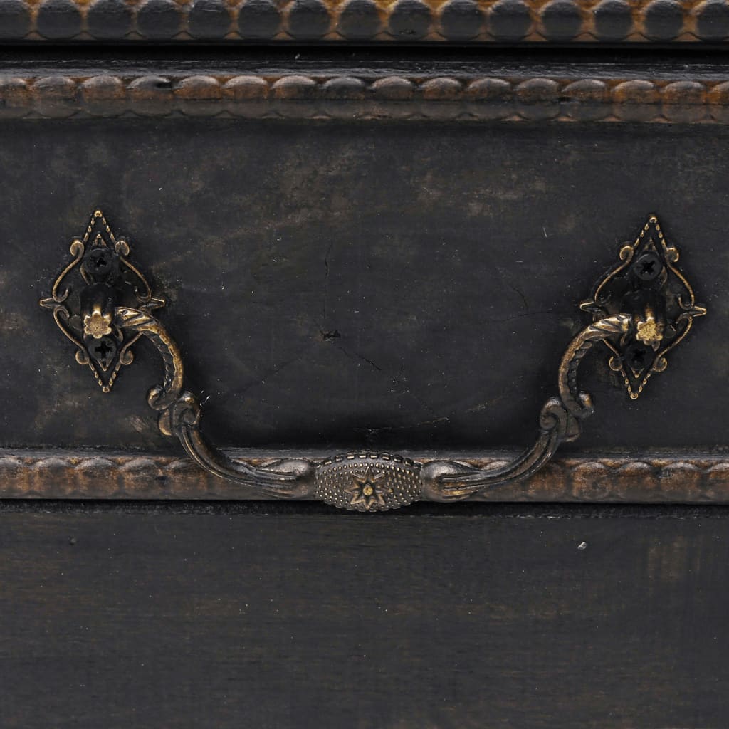 Dekenkist 90X51X42 Cm Hout Zwart