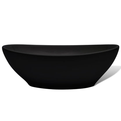 Wastafel Ovaal 40X33 Cm Keramiek Zwart