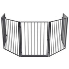 Fireplace screen for pets steel black