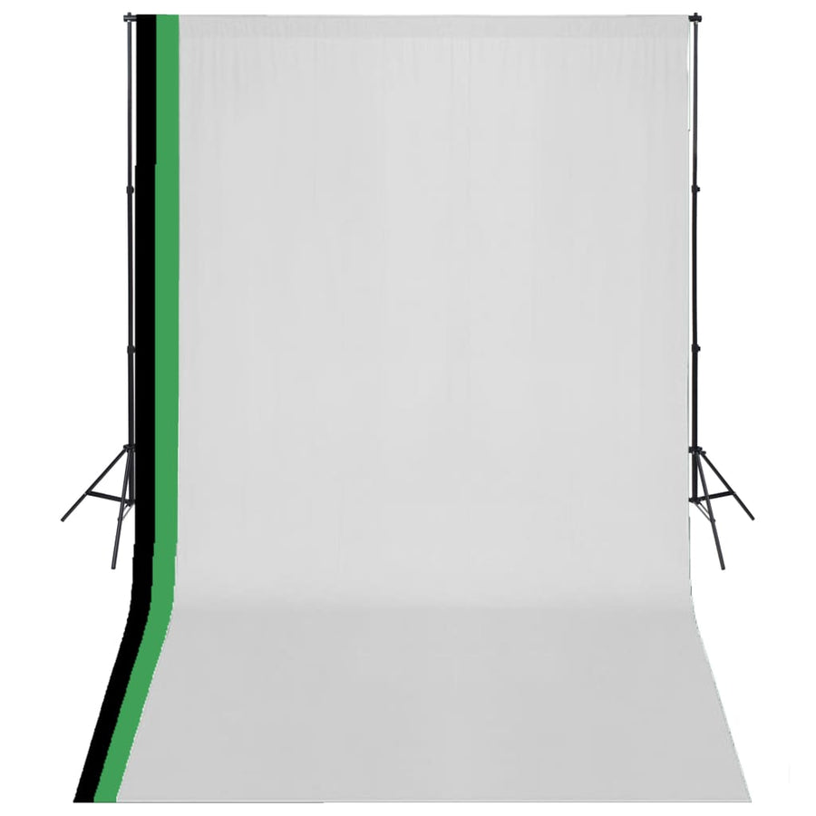 Fotostudioset Met 3 Katoenen Achtergronden En Frame 3 x 5 m