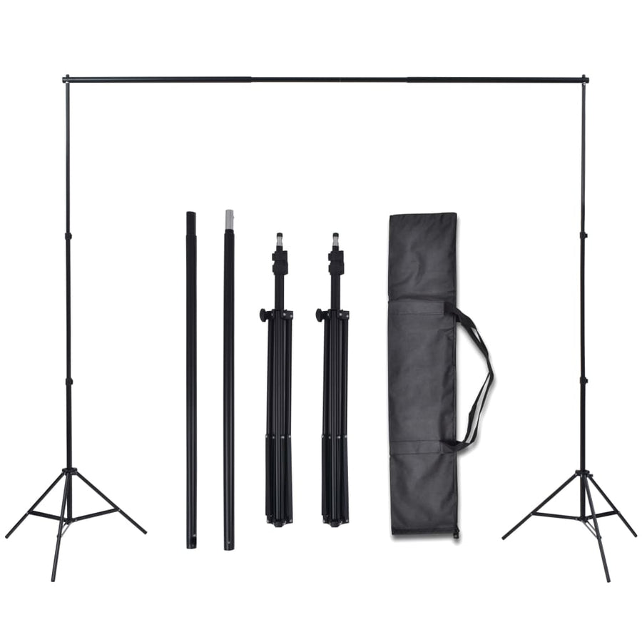 Fotostudioset Met 3 Katoenen Achtergronden En Frame 3 x 5 m