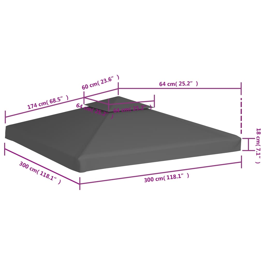 Prieeldak 2-Laags 310 G/M² 3X3M 3 x 3 m Taupe
