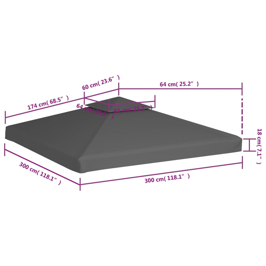 Prieeldak 2-Laags 310 G/M² 3X3M 3 x 3 m Taupe