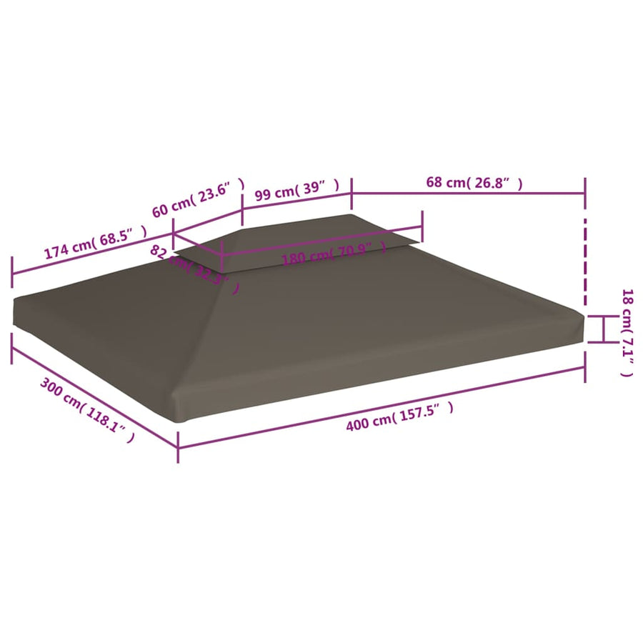 Prieeldak 2-Laags 4X3M 310 G/M² 4 x 3 m Taupe