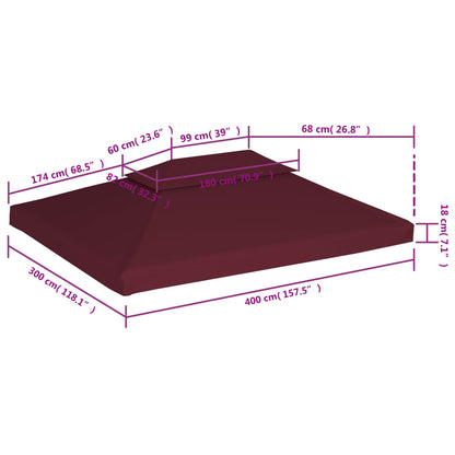 Prieeldak 2-Laags 4X3M 310 G/M² Bordeaux 4 x 3 m Rood