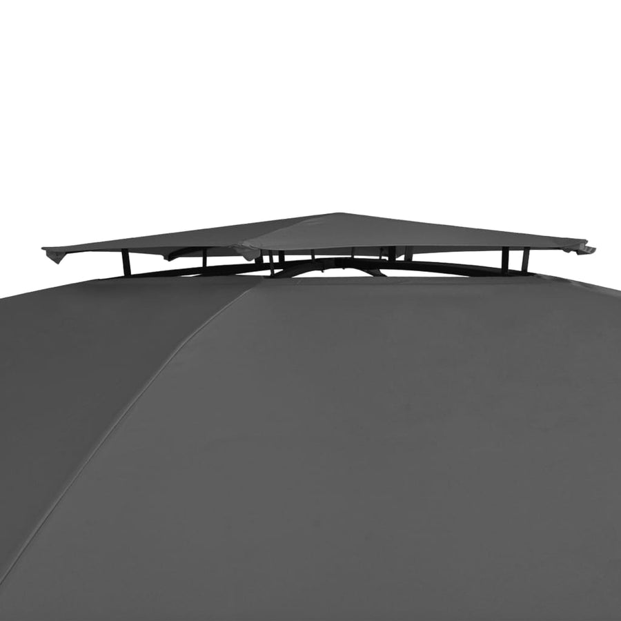 Tuinpaviljoen Met Gordijnen Hexagonaal 360X265 Cm Antraciet