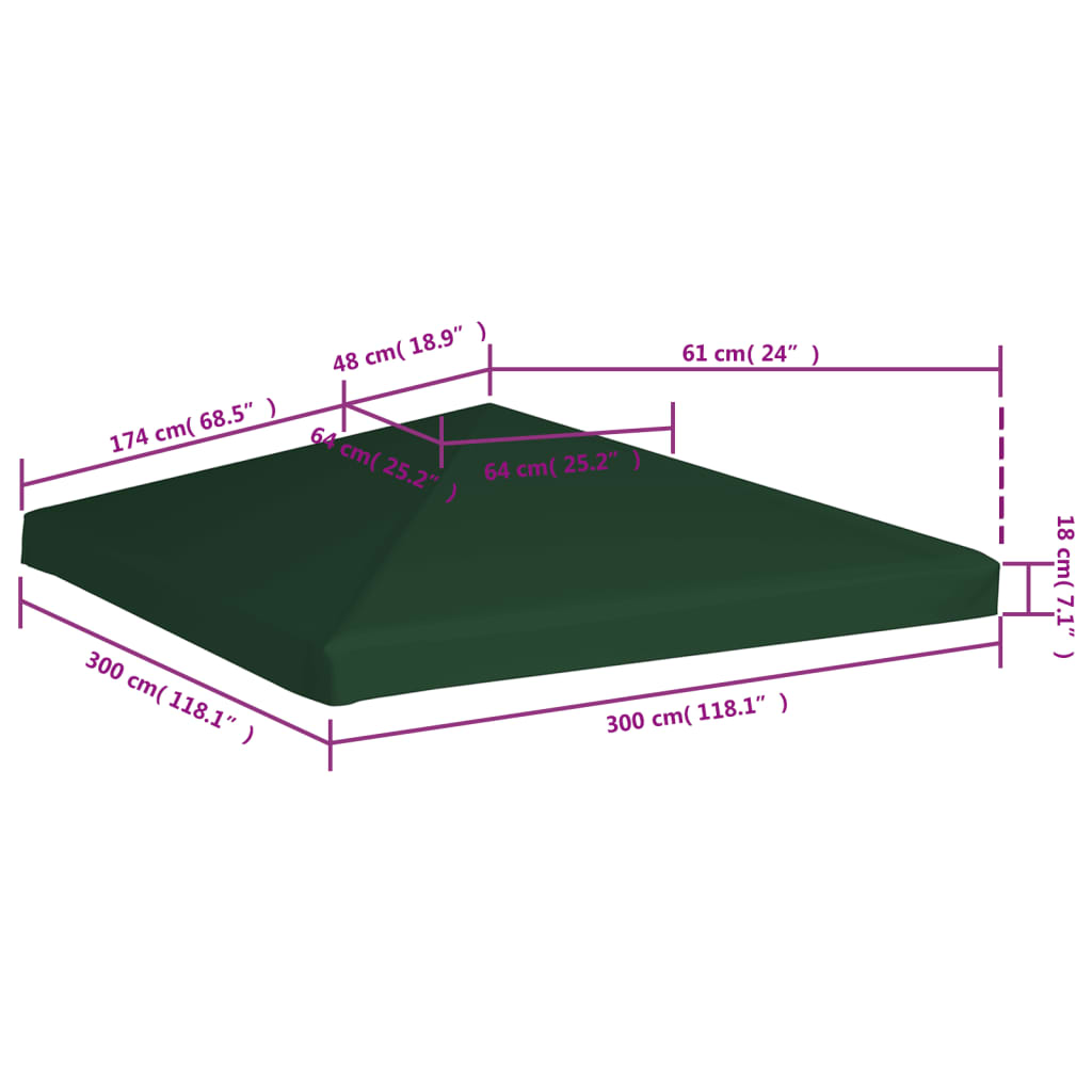 Prieeldak 310 G/M² Groen
