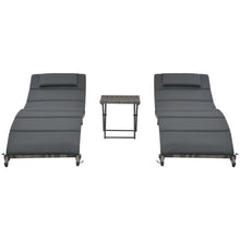 3-Delige Loungeset Inklapbaar Poly Rattan Grijs