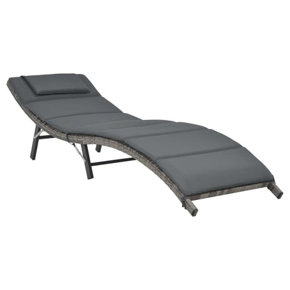3-Delige Loungeset Inklapbaar Poly Rattan Grijs