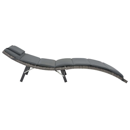 3-Delige Loungeset Inklapbaar Poly Rattan Grijs