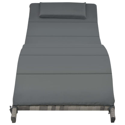 3-Delige Loungeset Inklapbaar Poly Rattan Grijs