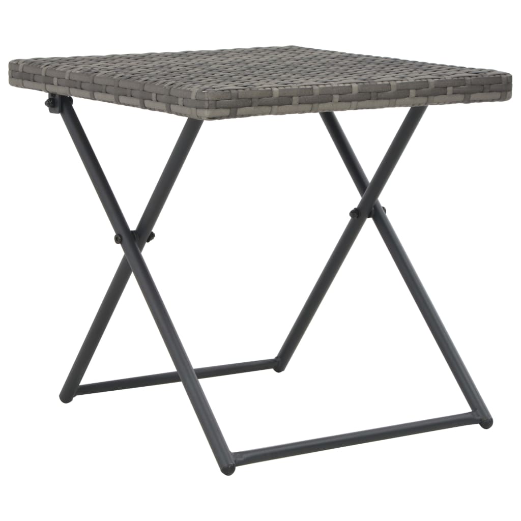 3-Delige Loungeset Inklapbaar Poly Rattan Grijs