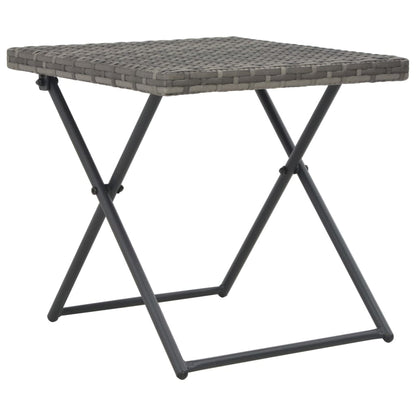 3-Delige Loungeset Inklapbaar Poly Rattan Grijs