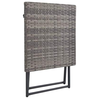 3-Delige Loungeset Inklapbaar Poly Rattan Grijs