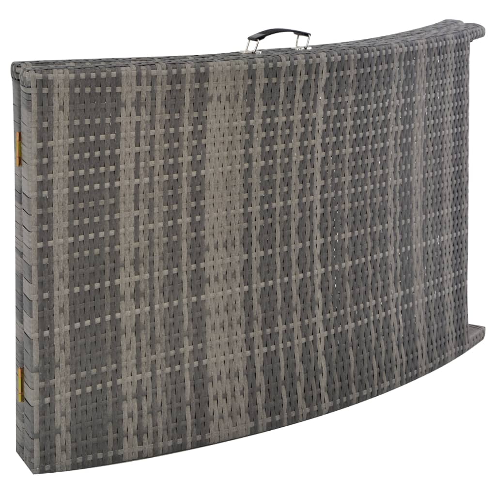 3-Delige Loungeset Inklapbaar Poly Rattan Grijs