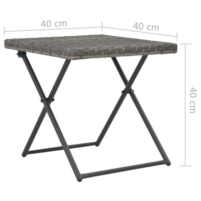 3-Delige Loungeset Inklapbaar Poly Rattan Grijs