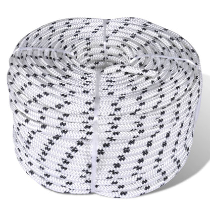 Boottouw gevlochten 6 mm 250 m polyester wit 6 mm 250 m