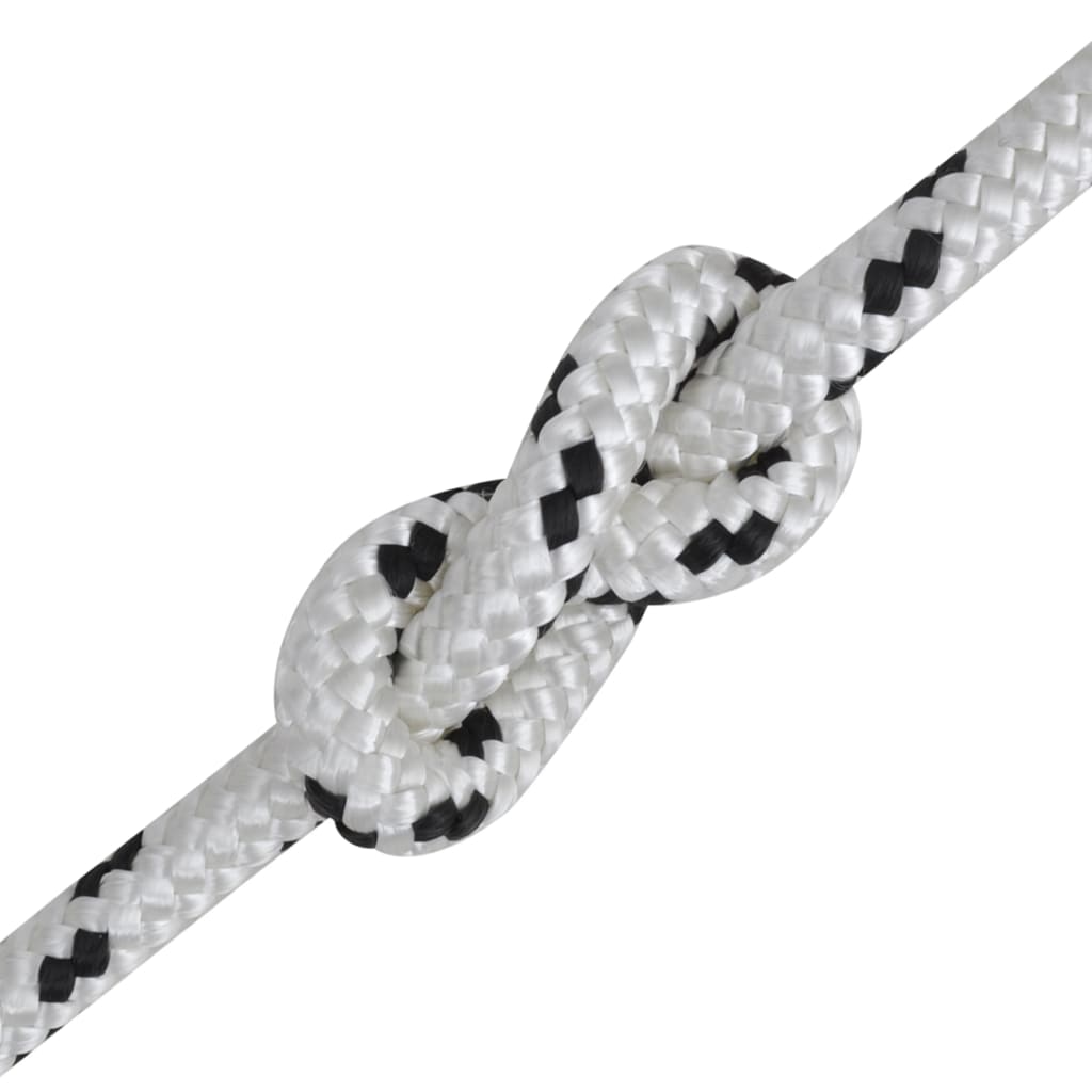 Boottouw gevlochten 6 mm 250 m polyester wit 6 mm 250 m