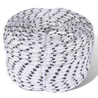 Braided boat rope 8 mm 250 m polyester white
