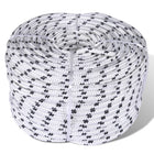 Braided boat rope 8 mm 500 m polyester white
