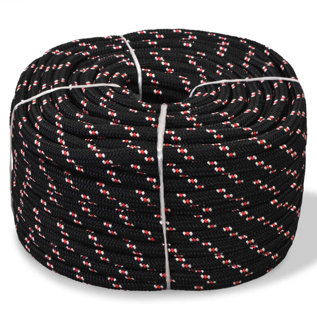 Boot Touw 6 Mm Polypropyleen Zwart En Rood 16 mm 250 m