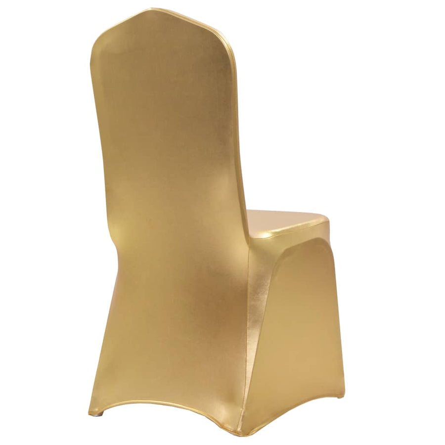 6 st Stoelhoezen stretch goud 6