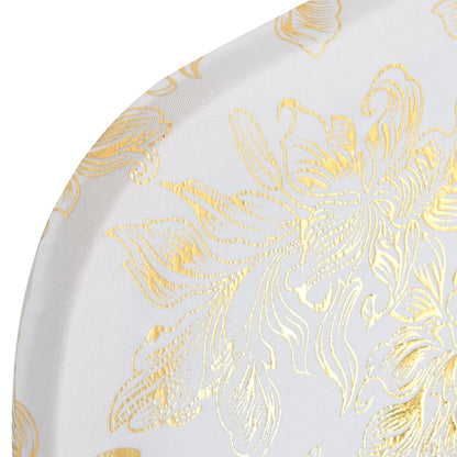 6 St Stoelhoezen Stretch Wit Met Gouden Opdruk Wit en goud