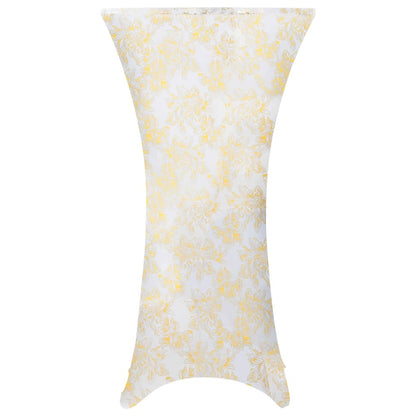 2 St Tafelhoezen Stretch 80 Cm Wit Met Gouden Opdruk