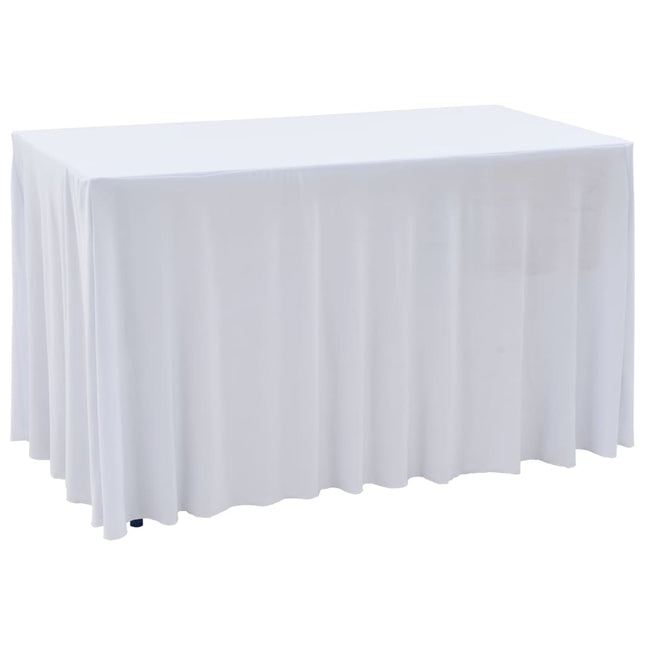 Tafelhoezen Stretch Met Rok 243 x 76 x 74 cm Wit