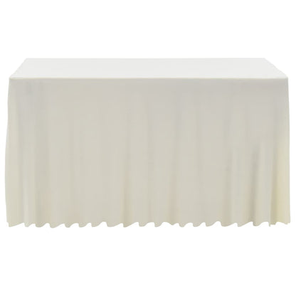 2 St Tafelhoezen Met Rok Stretch 120X60,5X74 Cm Crème 120 x 60.5 x 74 cm